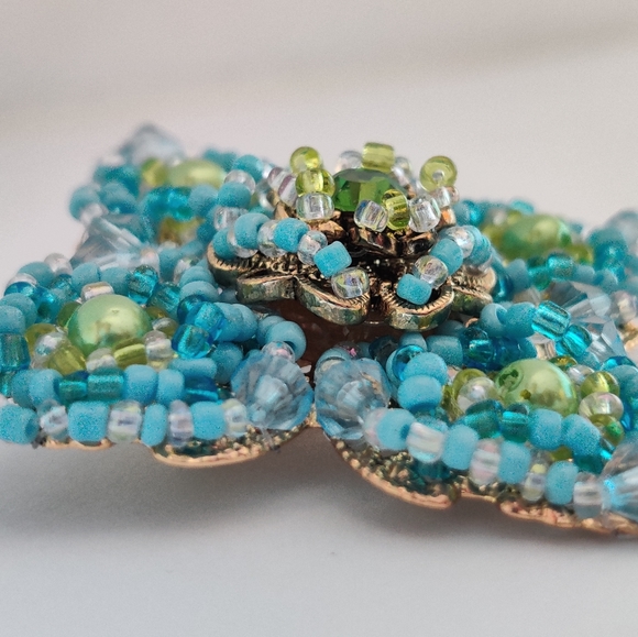 Vintage Maltese Cross Embellished w/ Glass Beads - Picture 8 of 11